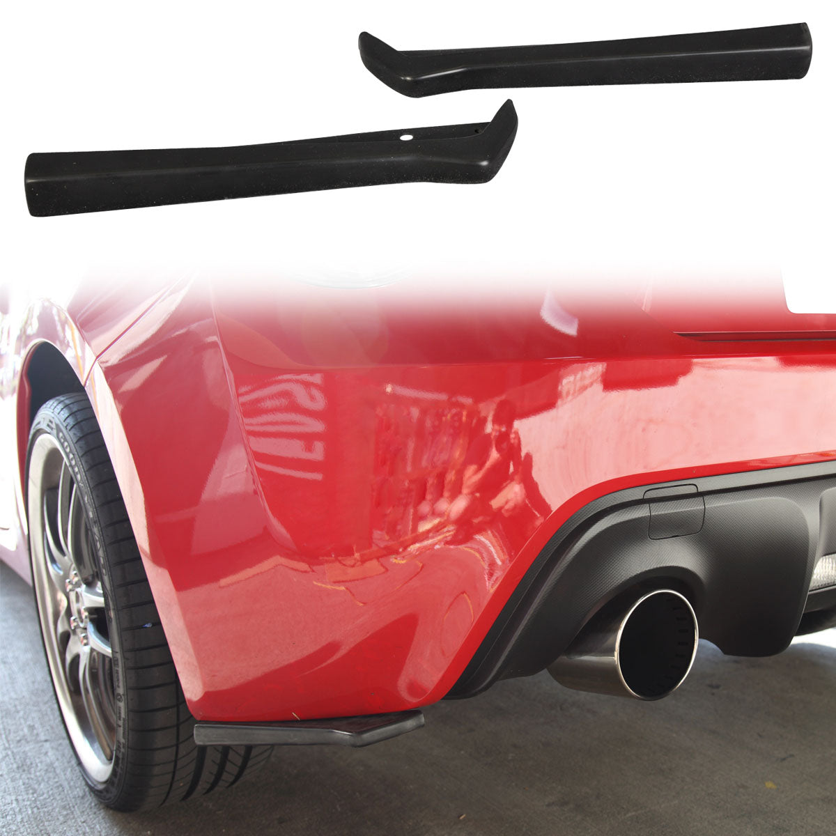 12.5" x 2.5" Universal GT Style Rear Bumper Lip Spats Splitters PU