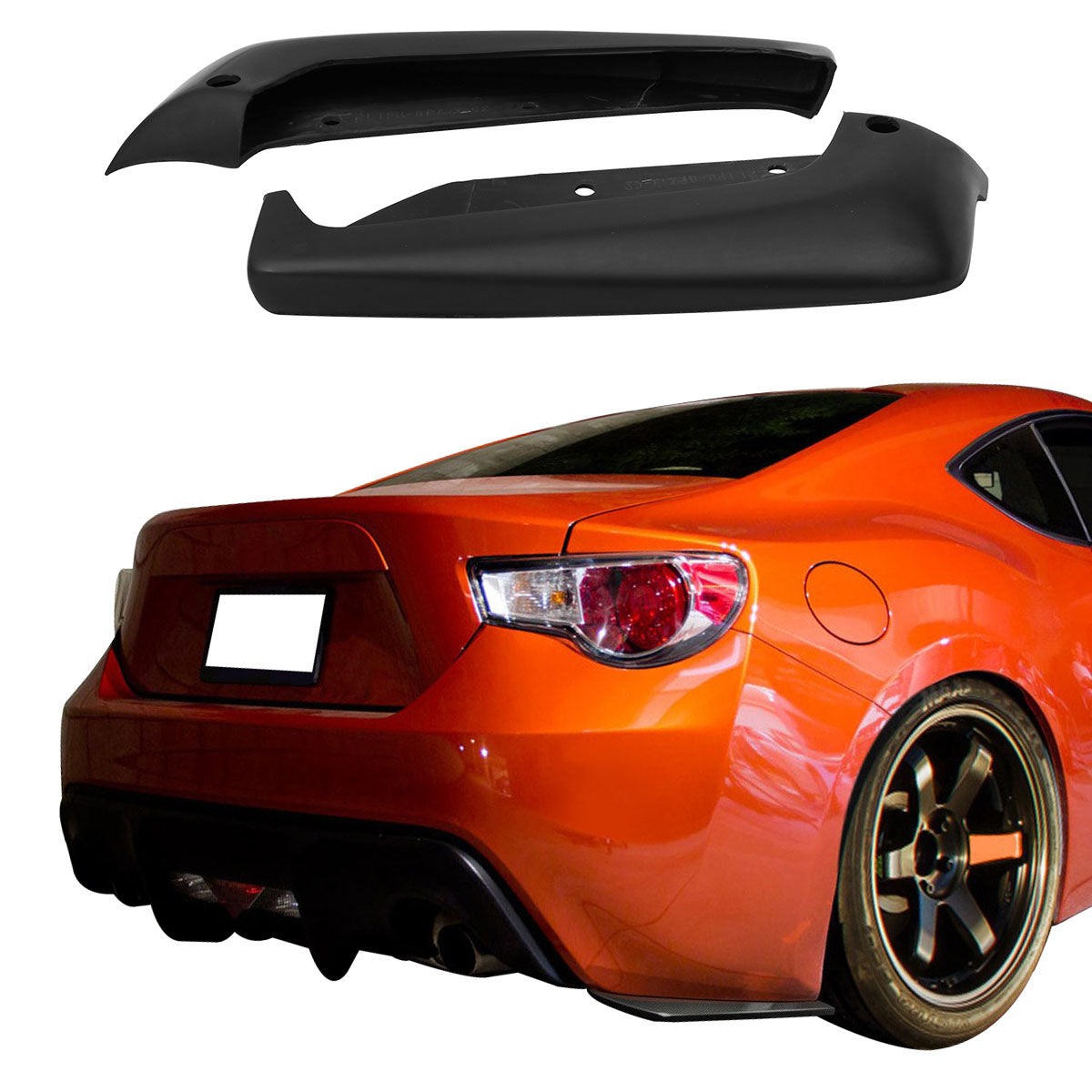 2013-2020 Scion FRS CS Style Unpainted Black Rear Bumper Lip Apron PU