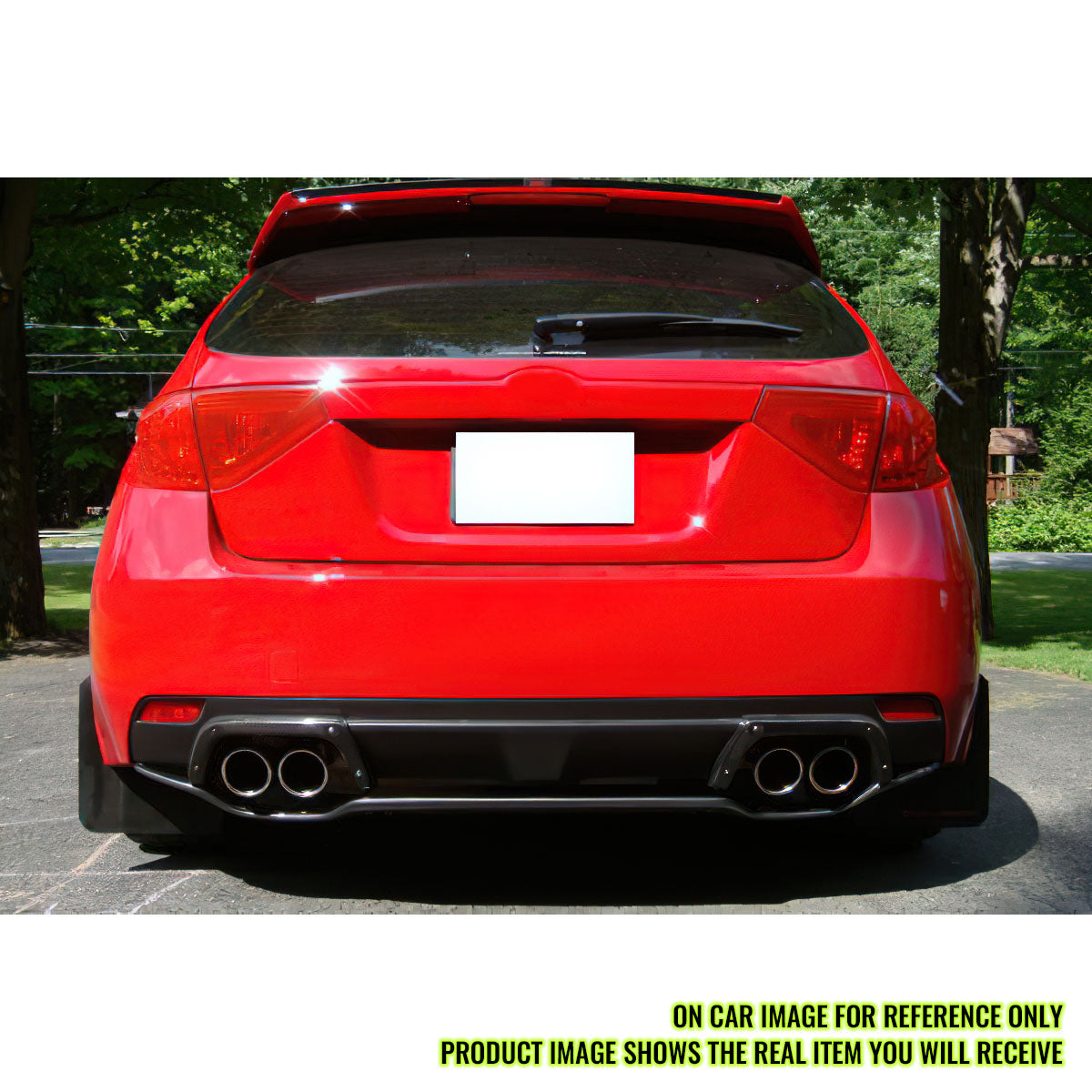 2008-2014 Subaru Impreza STI Style Gray Rear Bumper Diffuser Lip ABS