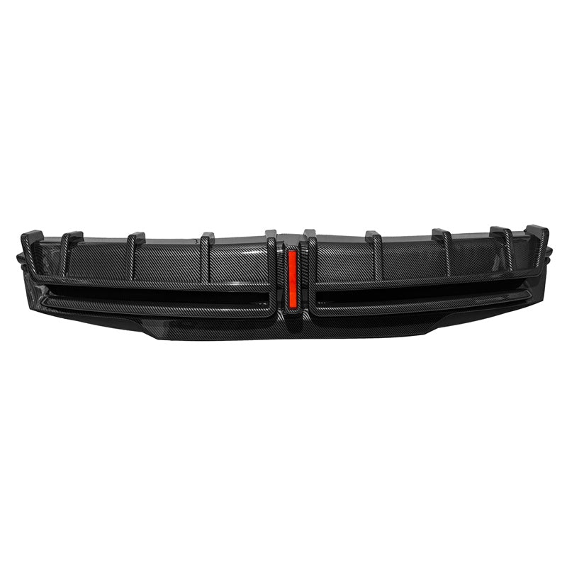 2024-2025 Tesla Model 3 Carbon Fiber Print Rear Lip Diffuser W/LED PP