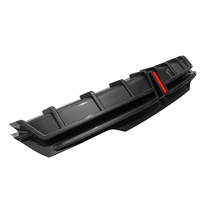 2024-2025 Tesla Model 3 Carbon Fiber Print Rear Lip Diffuser W/LED PP