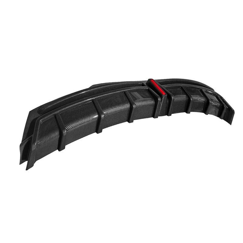 2024-2025 Tesla Model 3 Carbon Fiber Print Rear Lip Diffuser W/LED PP