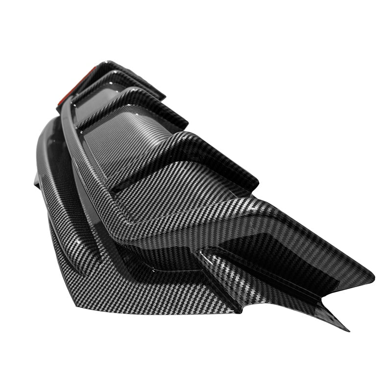 2024-2025 Tesla Model 3 Carbon Fiber Print Rear Lip Diffuser W/LED PP