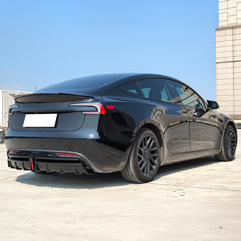2024-2025 Tesla Model 3 Highland Matte Black Rear Diffuser W/LED PP