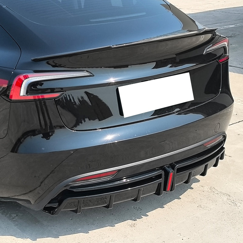 2024-2025 Tesla Model 3 Highland Matte Black Rear Diffuser W/LED PP