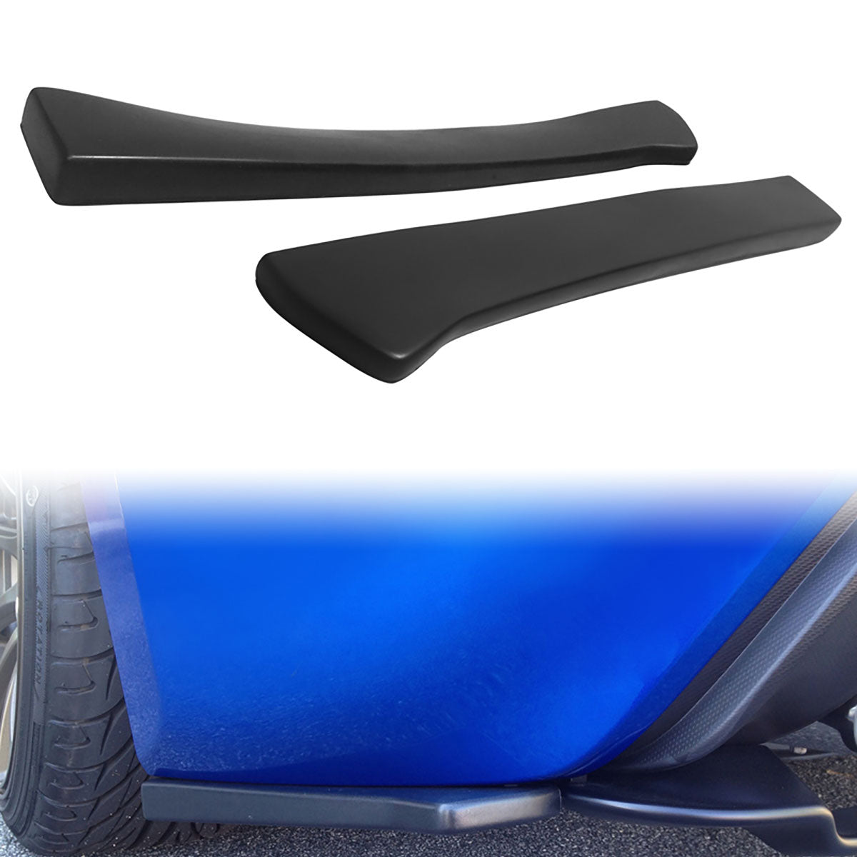 Universal 16" x 2" Rear Bumper Lip Side Aprons Splitter Unpainted