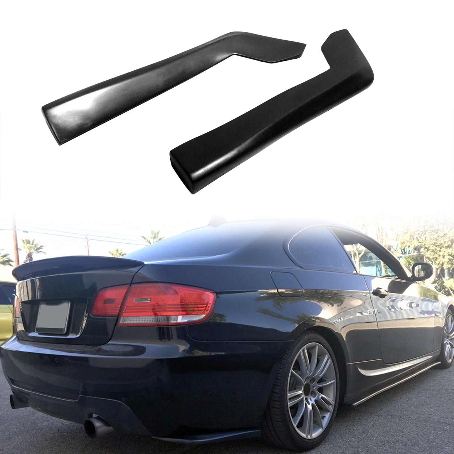 Universal 14" x 7" DT Style Rear Lip Side Corner Aprons Canard Cap PU