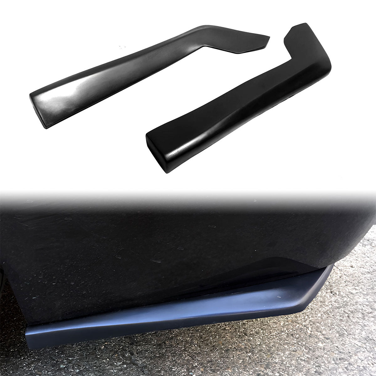 Universal 17" x 7" DT Style Rear Lip Side Corner Aprons Canard Caps