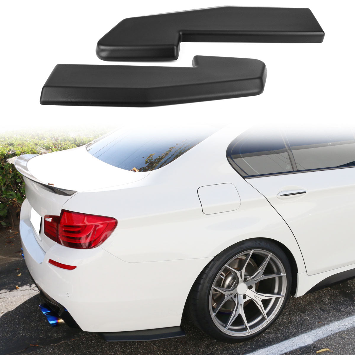 Universal V1 Style Matte Black 2PCS Rear Bumper Lip Splitters Guard PP