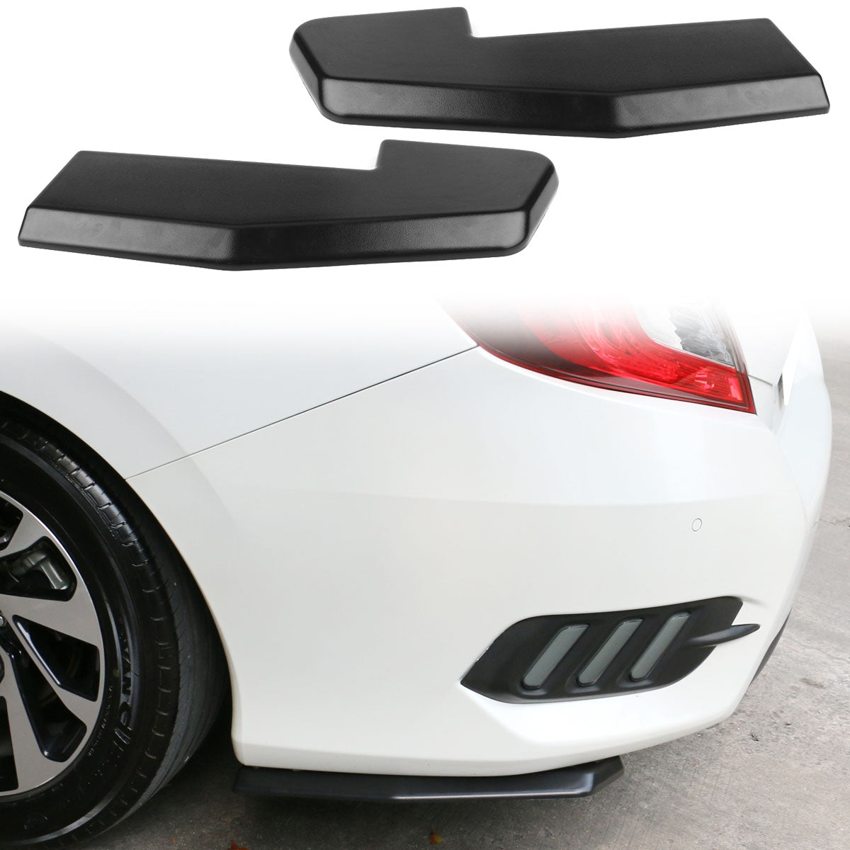 Universal V1 Sanded Black Rear Bumper Splitter Lip With 8 Screws PP