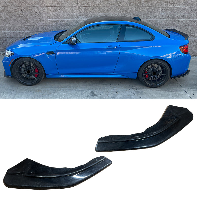 2016-2022 BMW F87 M2 Rear Bumper Lip Aprons Unpainted Black PU
