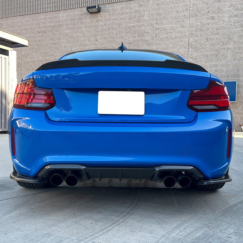 2016-2022 BMW F87 M2 Rear Bumper Lip Aprons Unpainted Black PU
