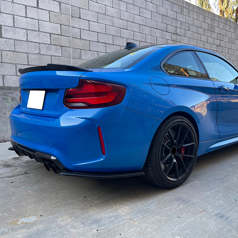 2016-2022 BMW F87 M2 Rear Bumper Lip Aprons Unpainted Black PU
