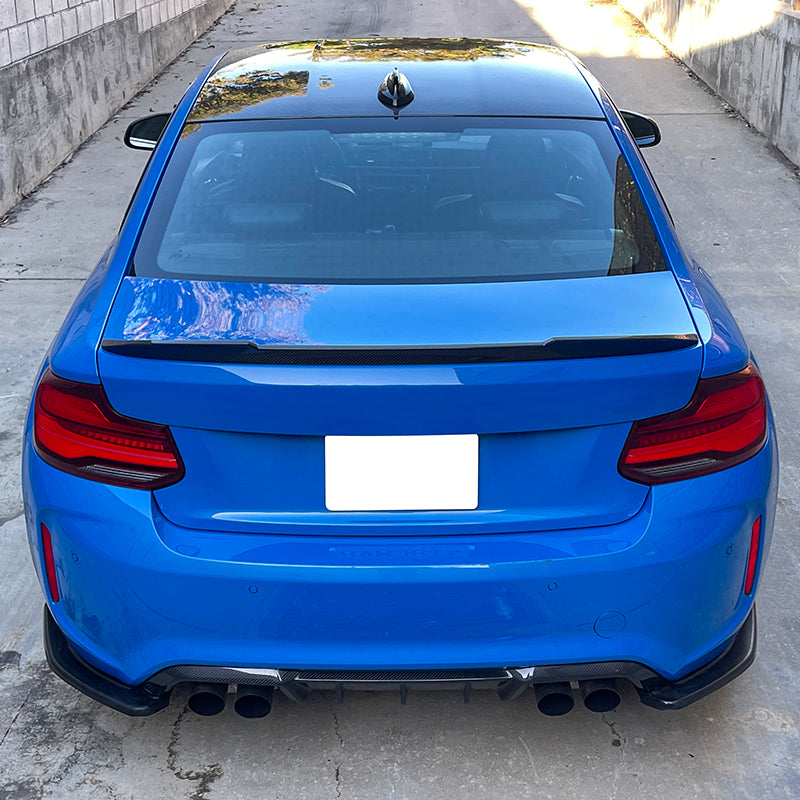 2016-2022 BMW F87 M2 Rear Bumper Lip Aprons Unpainted Black PU