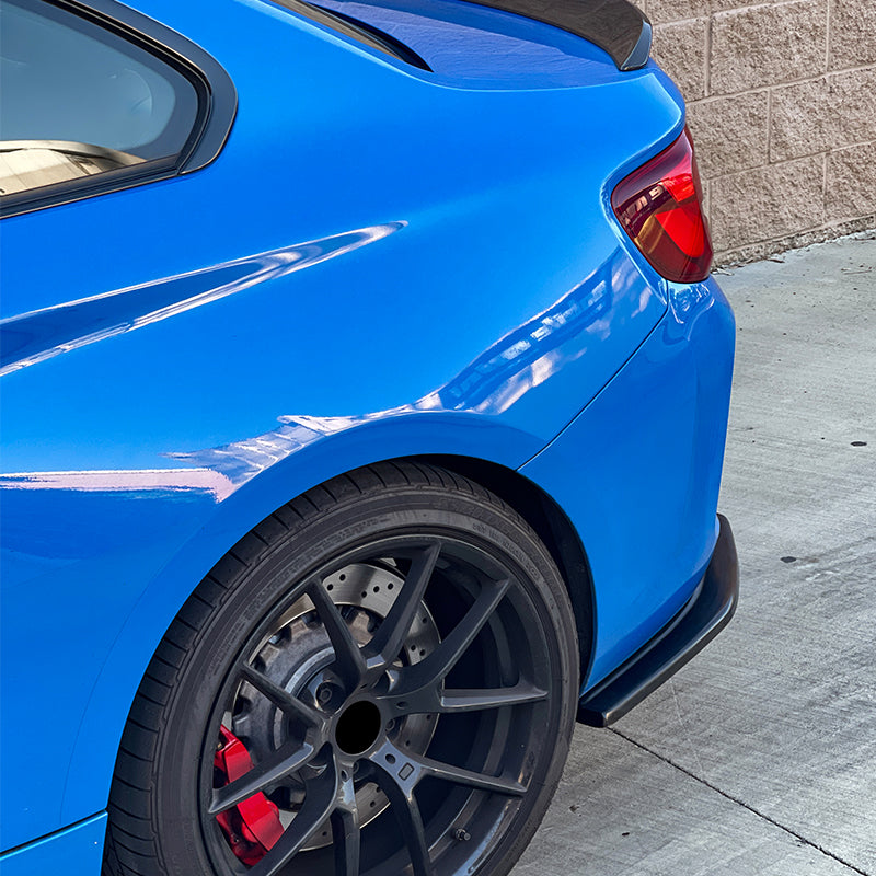 2016-2022 BMW F87 M2 Rear Bumper Lip Aprons Unpainted Black PU