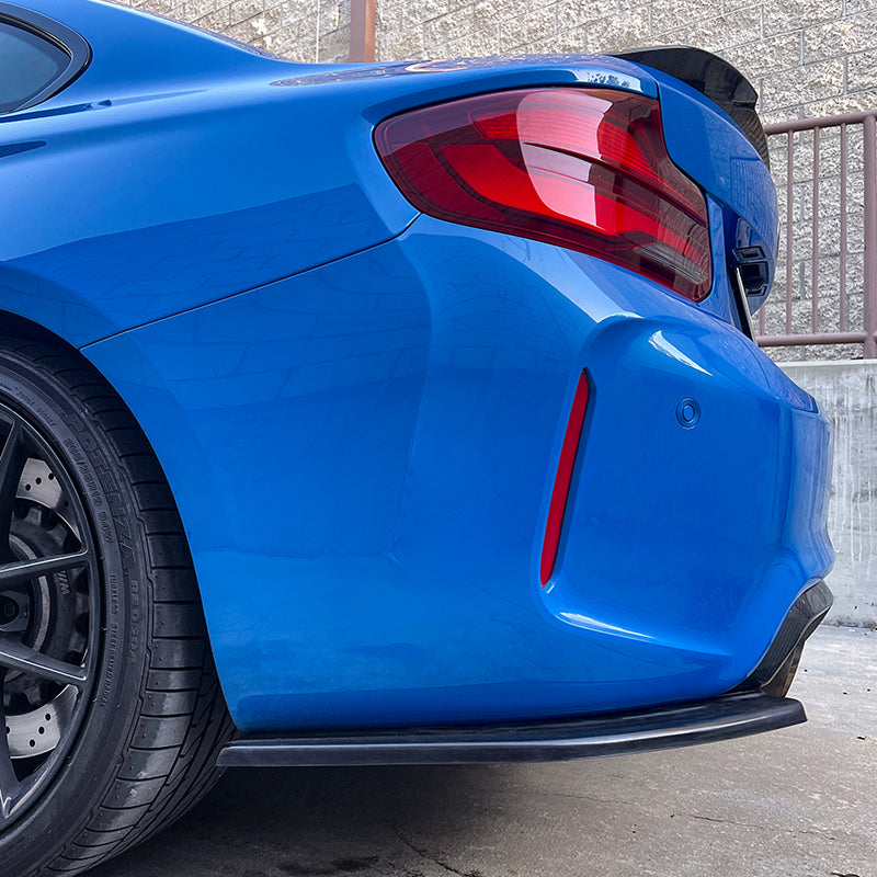 2016-2022 BMW F87 M2 Rear Bumper Lip Aprons Unpainted Black PU