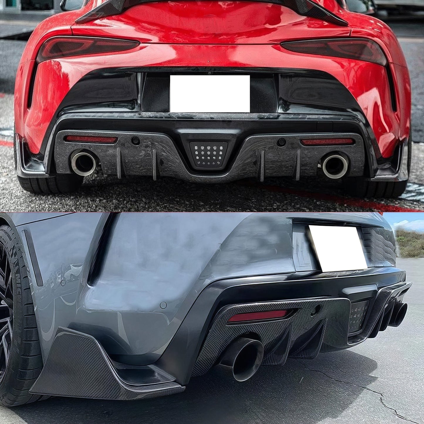 2020-2025 Toyota GR Supra A90 AG Style Rear Aprons Gloss Carbon Fiber