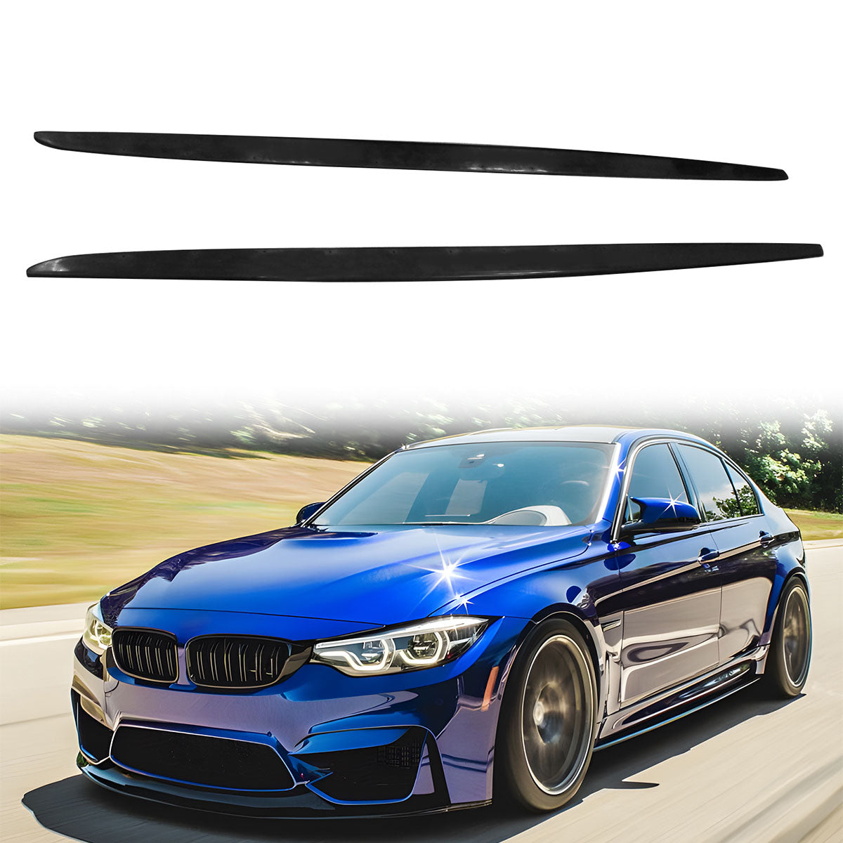2015-2018 BMW F80 M3 Side Skirts Extention MT Style PU Unpainted Black