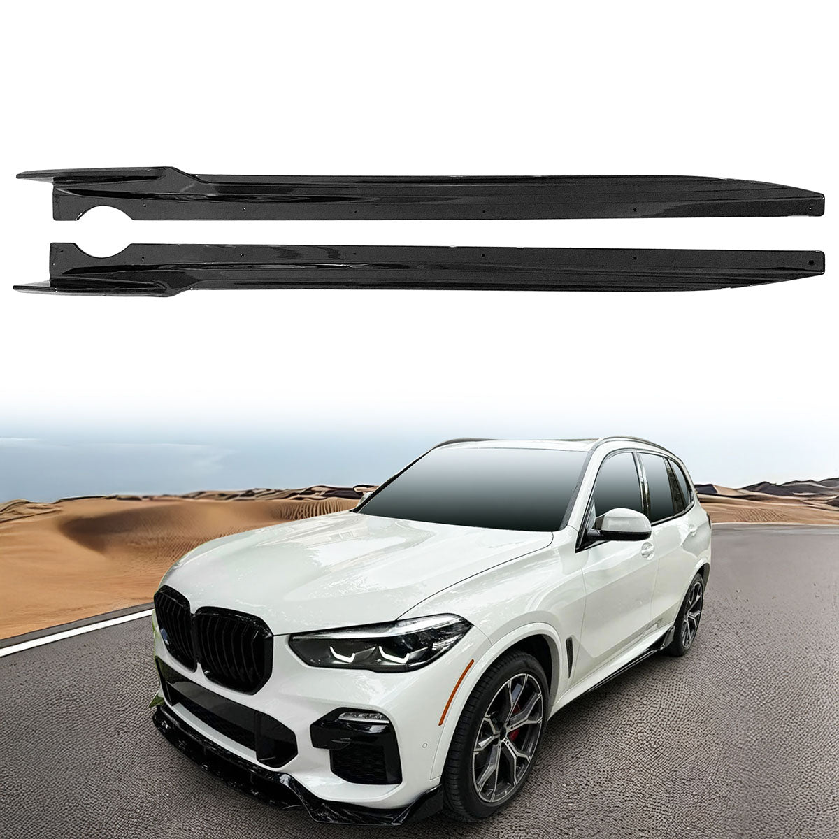 2019-2025 BMW G05 X5 M Sport Gloss Black Side Skirts Rocker Pannel PP