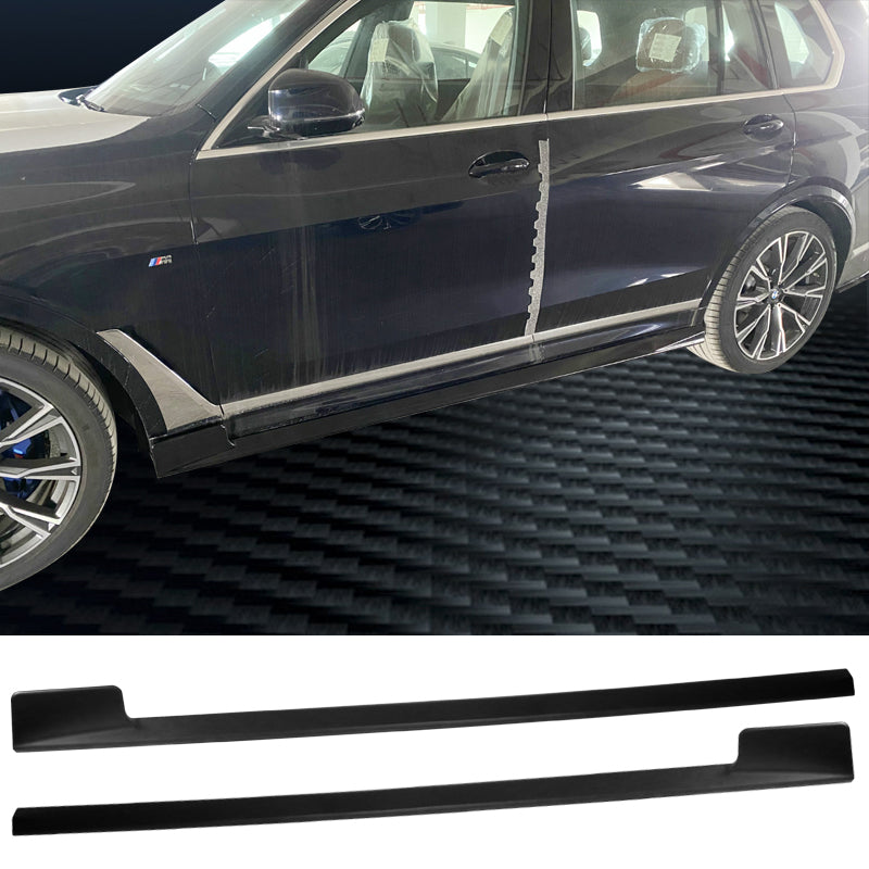 2019-2023 BMW G07 X7 M Sport Primer Side Skirts Lip Extension Pair ABS