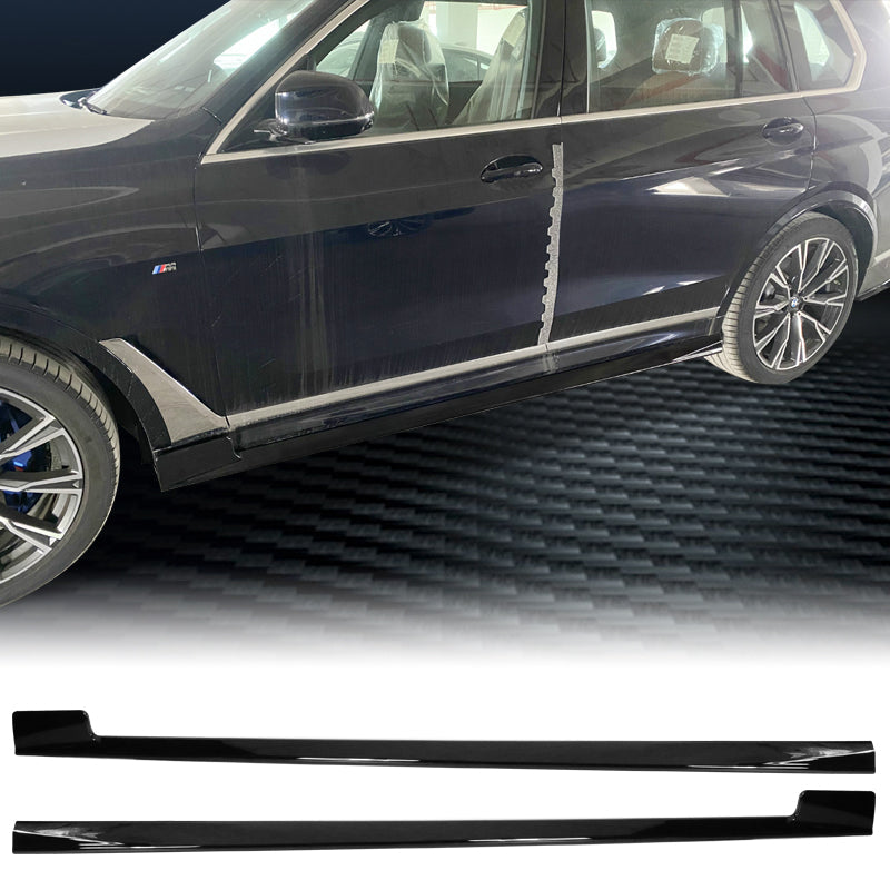 2019-2023 BMW G07 X7 M Sport Gloss Black Side Skirt Extension Pair ABS