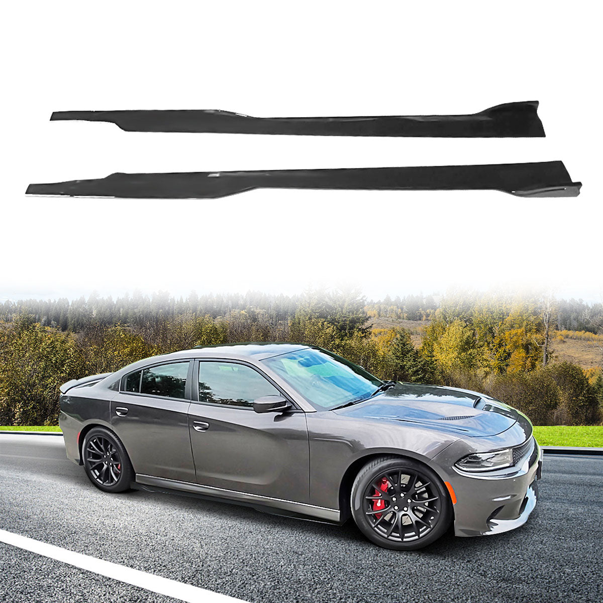 2015-2023 Dodge Charger 86.5" V1 Side Skirts Extension Rocker Panel PP