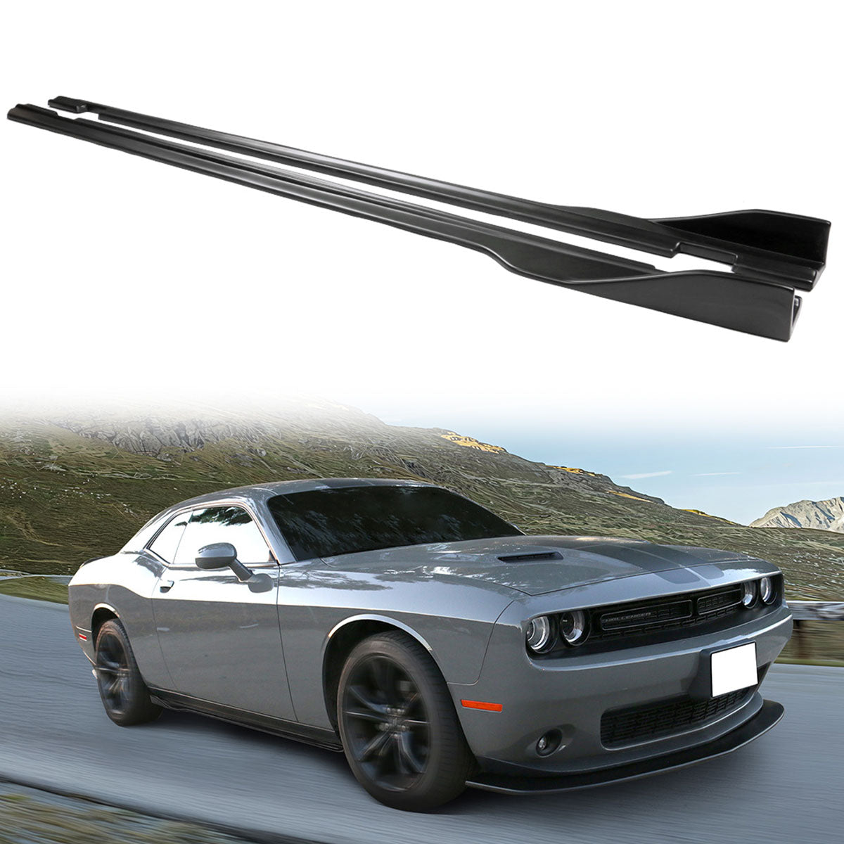 2015-2023 Dodge Challenger SXT Style Primer Side Skirts Panel PP