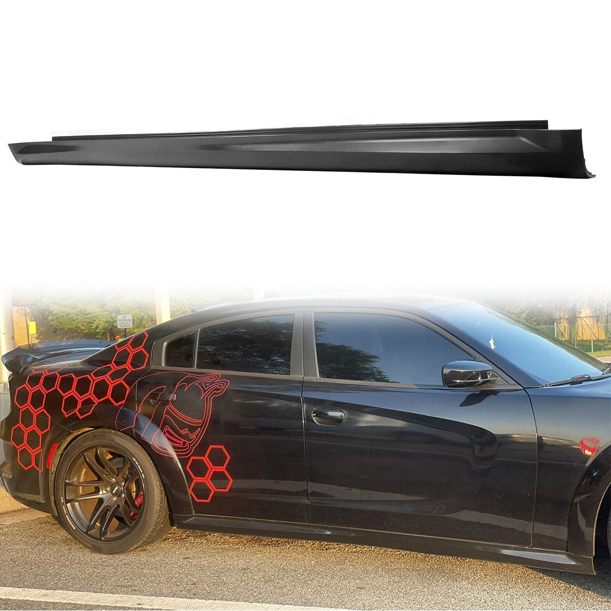 2020-2023 Dodge Charger Widebody Style Unpainted 2PCS Side Skirts PP