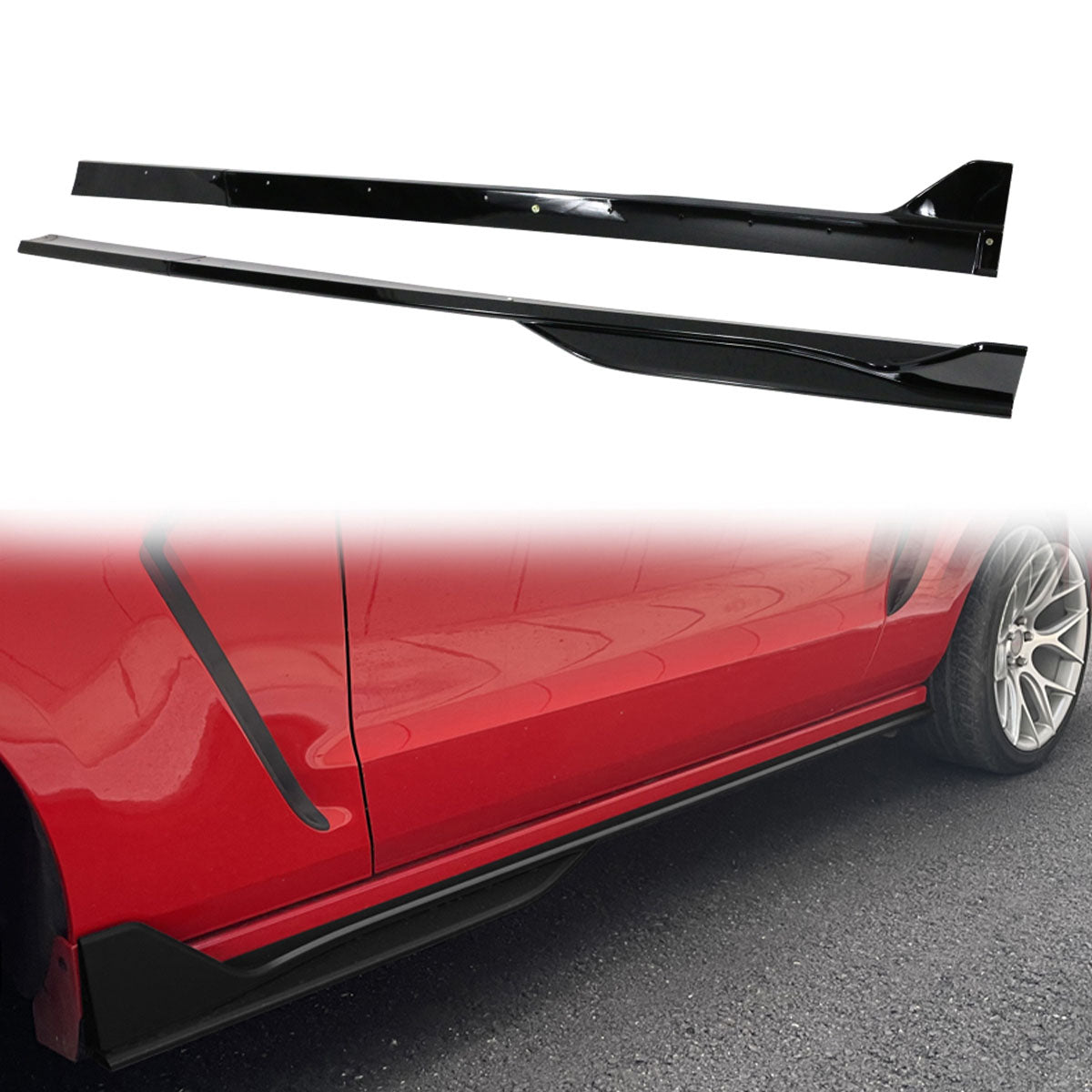 2005-2014 Ford Mustang GT500 Style Side Skirts ABS 2PC