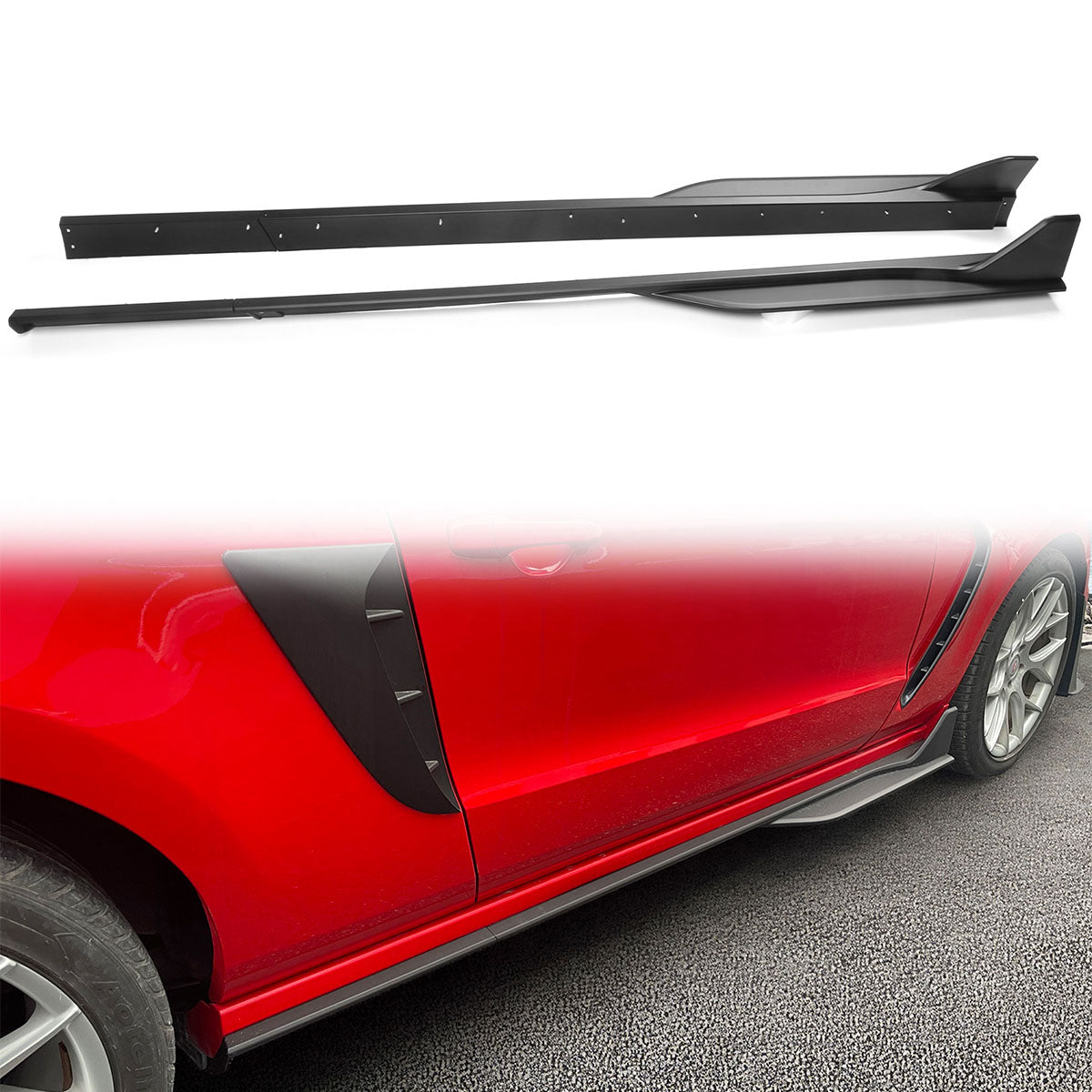 2005-2014 Ford Mustang GT500 Style Side Skirts ABS 2PC