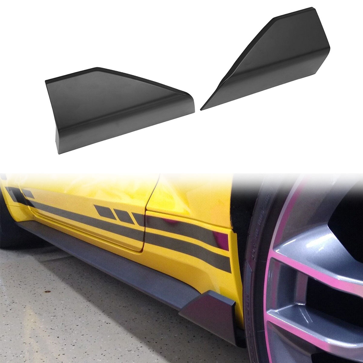 2015-2023 Ford Mustang Side Skirt Rear Winglet Splitters Apron 2PC
