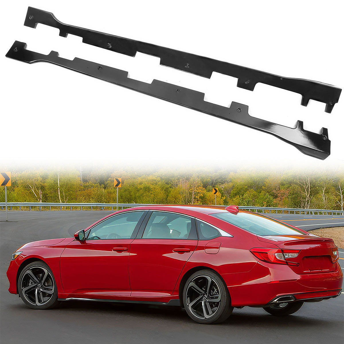 2018-2022 Honda Accord Side Skirts Extension Rocker ABS Gloss Black