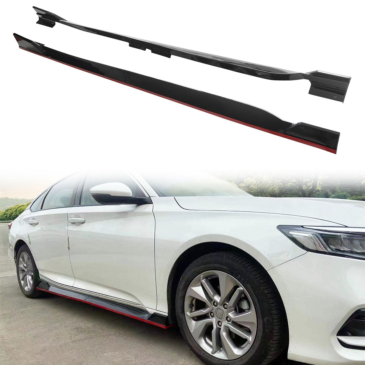 2018-2022 Honda Accord 4PC Side Skirts Extension Rocker PP