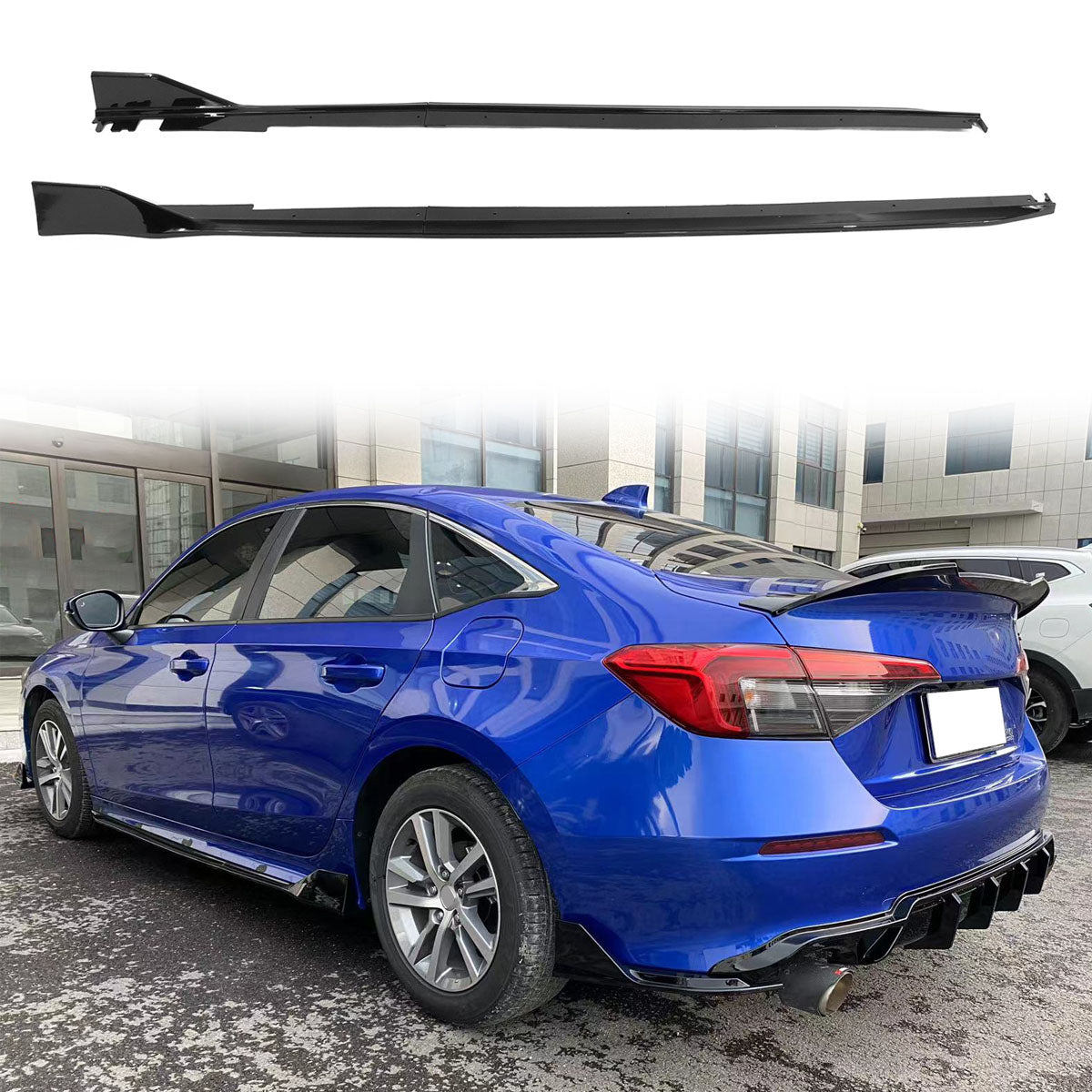 2022-2025 Honda Civic 11th Type R Side Skirts Rocker Panel Matte Black