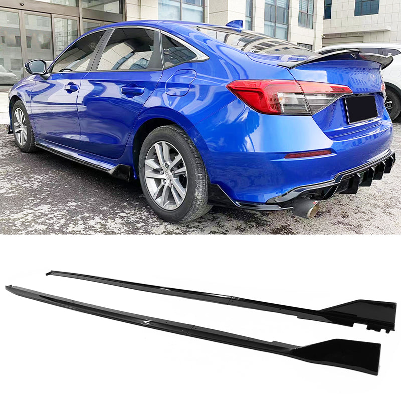 2022-2025 Honda Civic 11th Type R Side Skirts Rocker Panel Matte Black