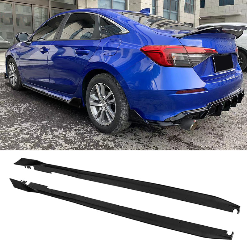 2022-2025 Honda Civic 11th Type R Side Skirts Rocker Panel Matte Black