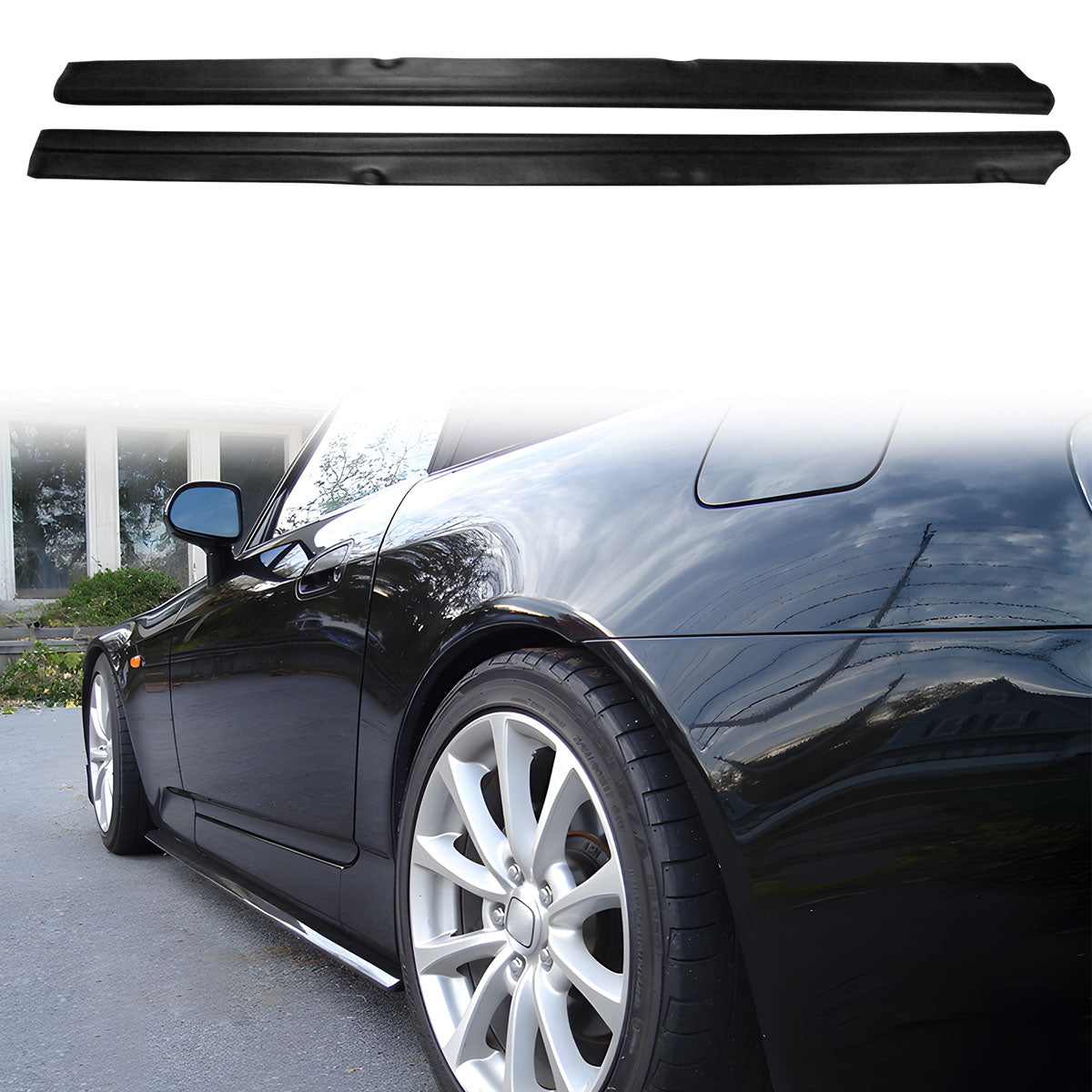 2000-2009 Honda S2000 AP1 AP2, DF Style Side Skirts PU Unpainted Black