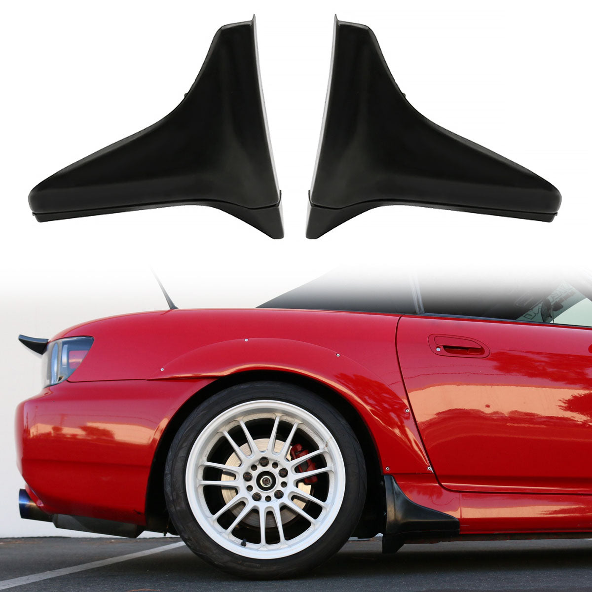 Fits 00-09 Honda S2000 OE Style PU Side Skirt Guard Strakes Cap 4pc