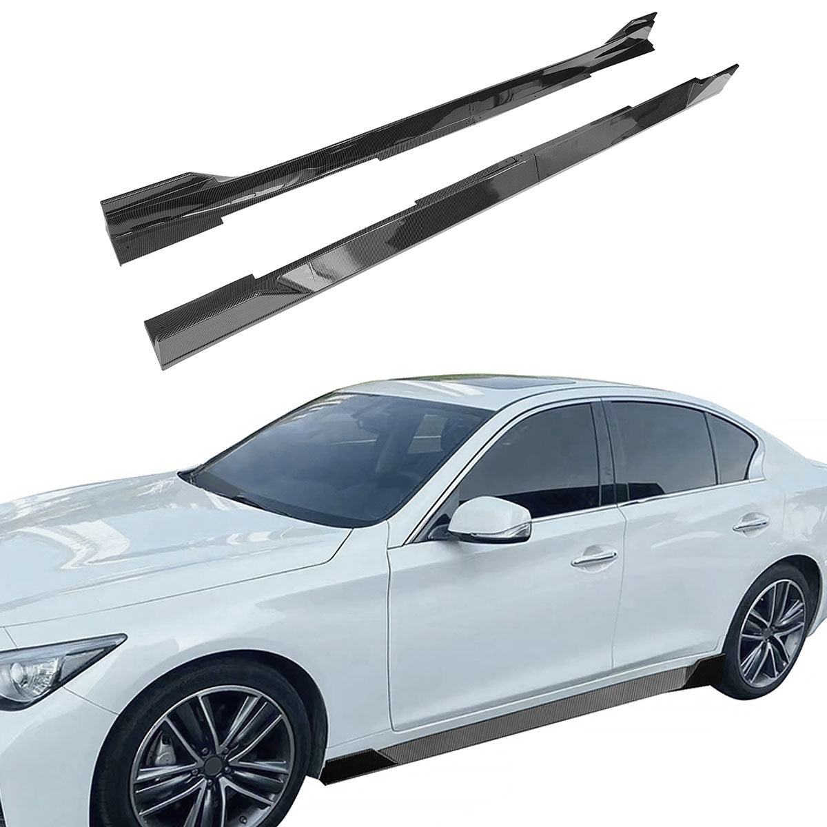 2014-2023 Infiniti Q50 IKON Style 4PC Side Skirt PP