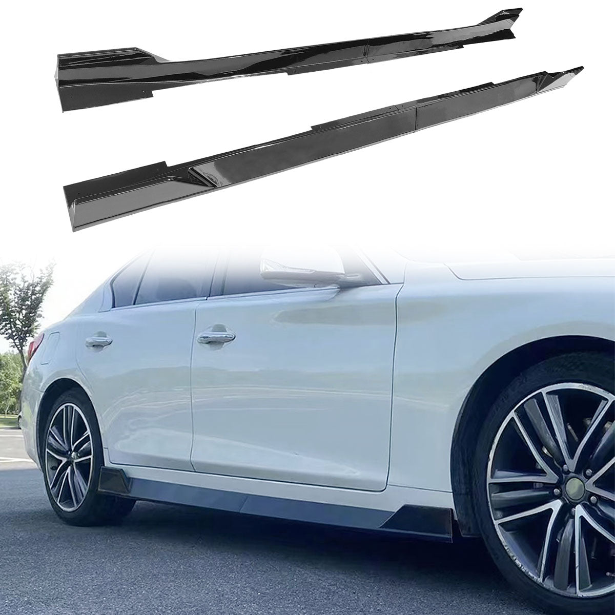 2014-2023 Infiniti Q50 IKON Style 4PC Side Skirt PP