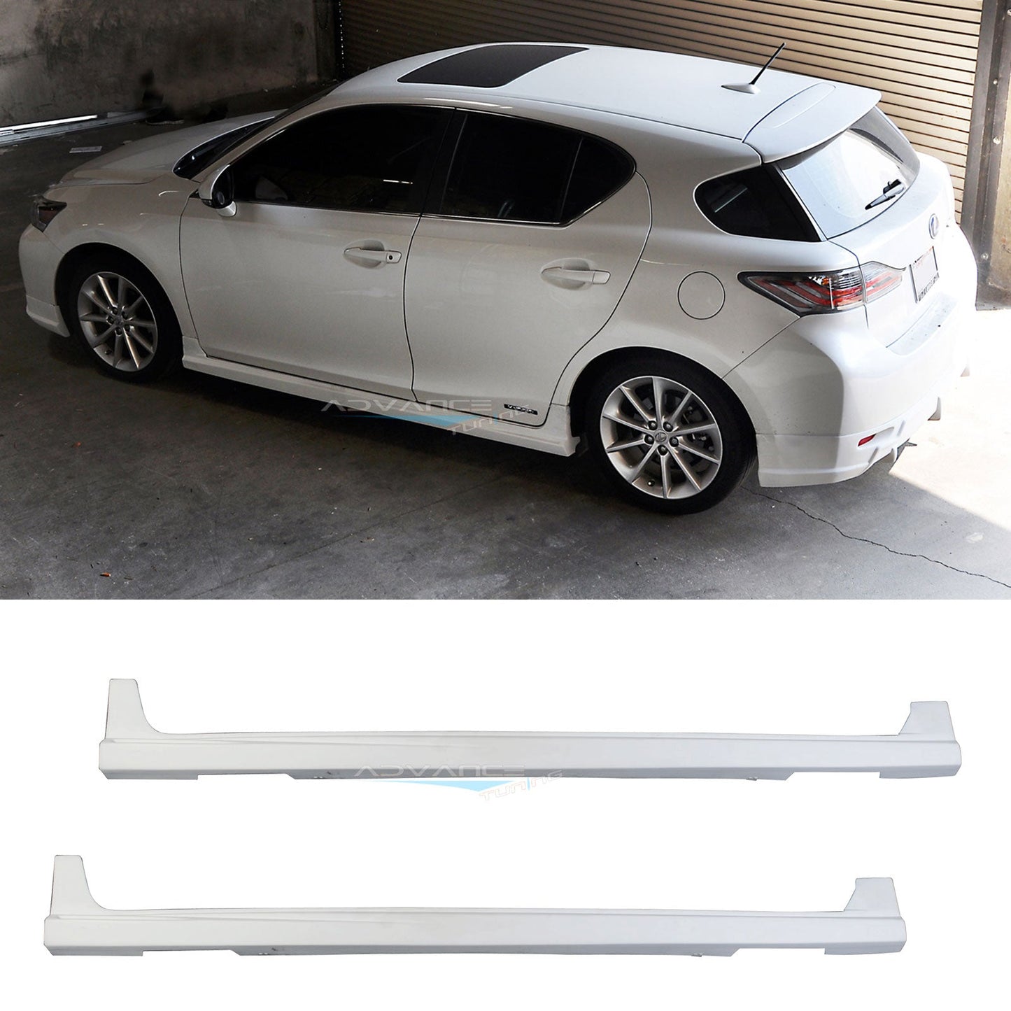 2011-2013 Lexus CT200H TM Type Unpainted  Side Skirts Rocker Pannel PP