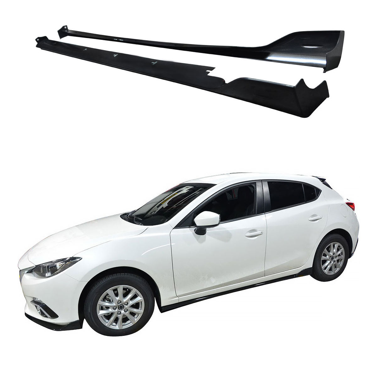 2014-2018 Mazda 3 4Dr 5Dr MZ MS Style Side Skirts Extension Lip ABS