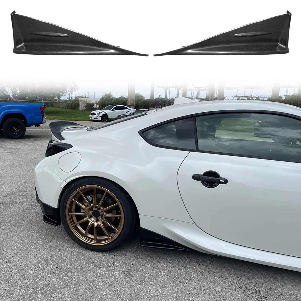 2022-2025 Subaru BRZ Toyota GR86 STI Style Side Skirt Strakes PP 2PCS