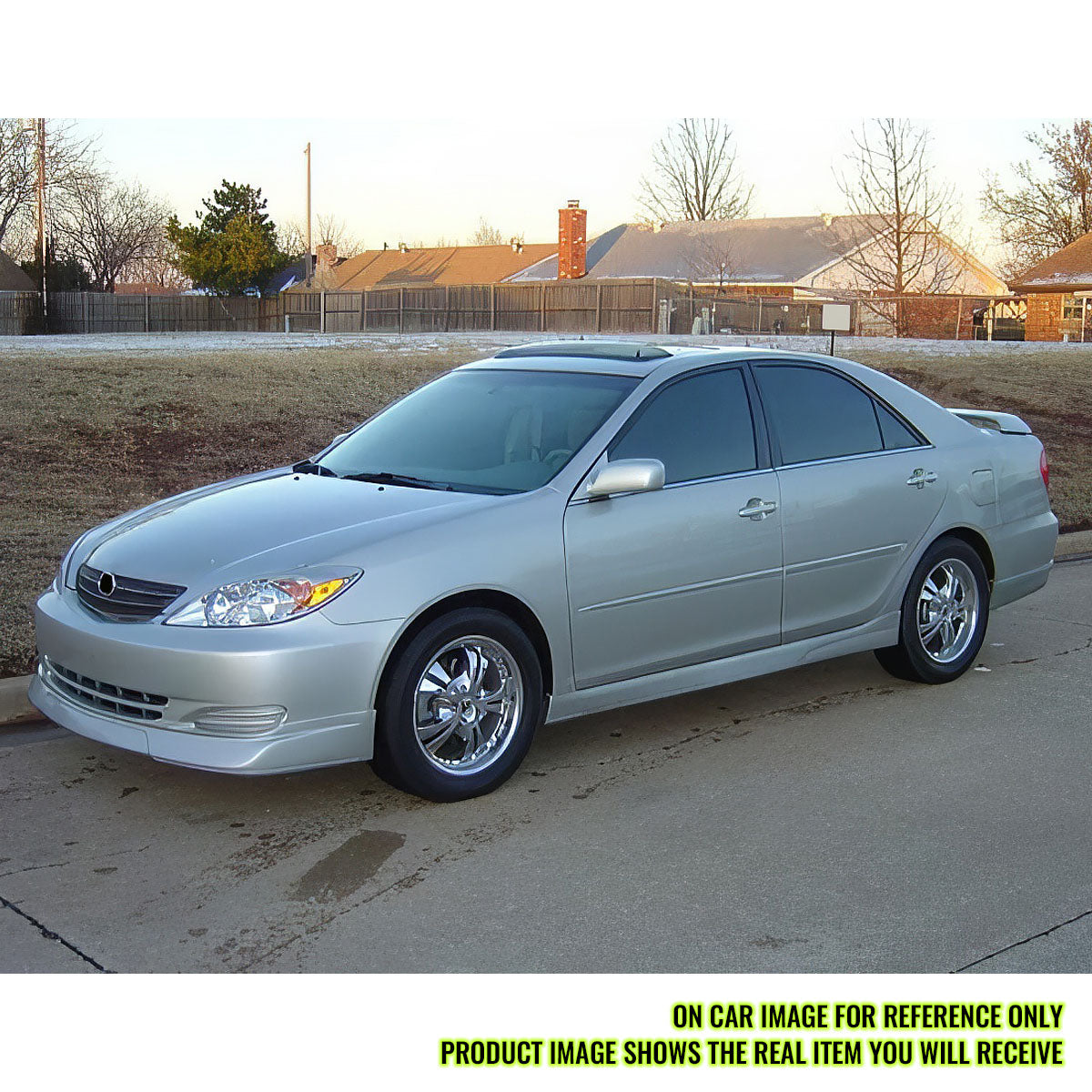 2002-2003 Toyota Camry VIP Style Unpainted Black Side Skirts PU Sedan