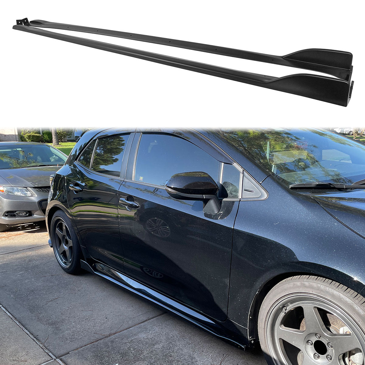 2019-2025 Toyota Corolla T Style Matte Black Side Skirts Rocker Pannel