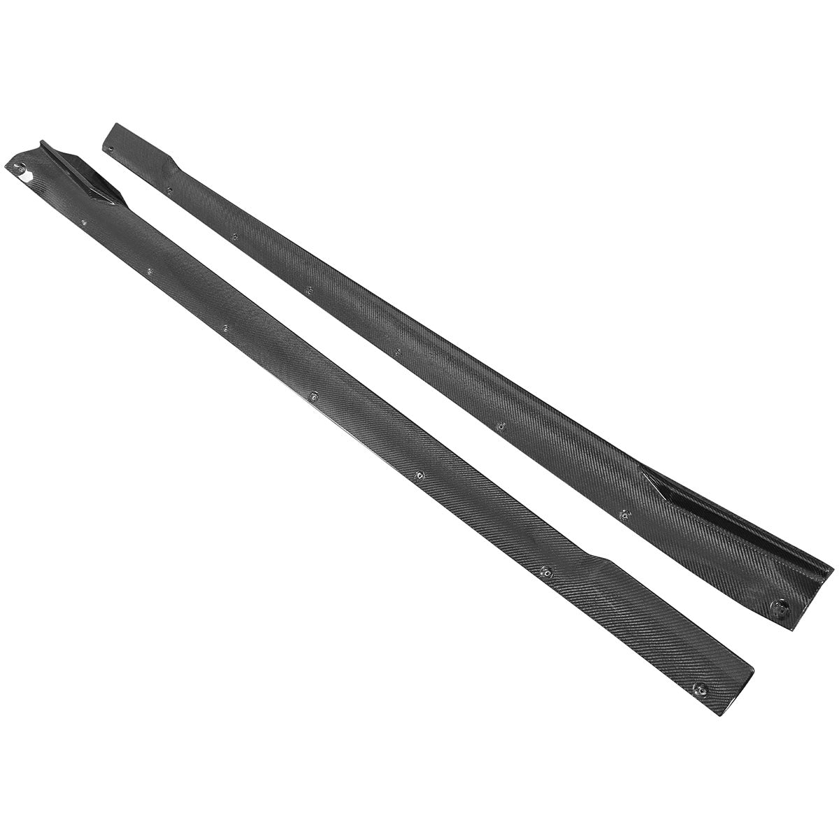 2021-2025 Tesla Model S Gloss Black V Side Skirts Panel Carbon Fiber