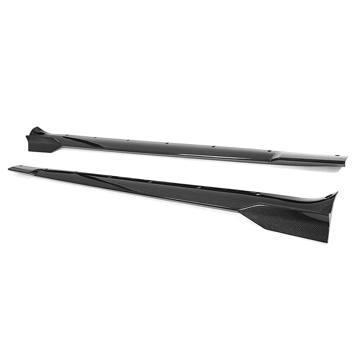 2021-2025 Tesla Model S Gloss Black V Side Skirts Panel Carbon Fiber