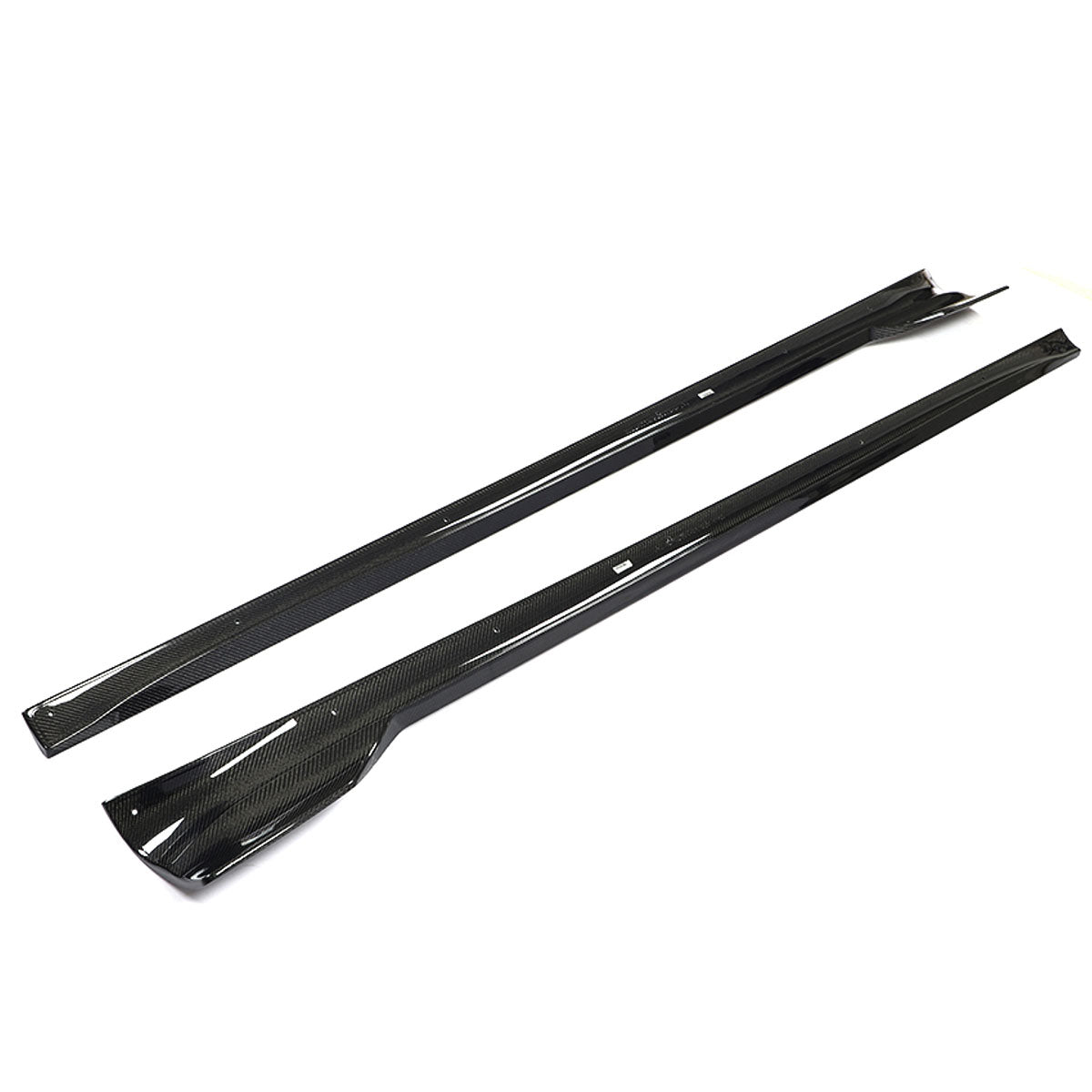 2021-2025 Tesla Model S Gloss Black Revozport Side Skirts Carbon Fiber
