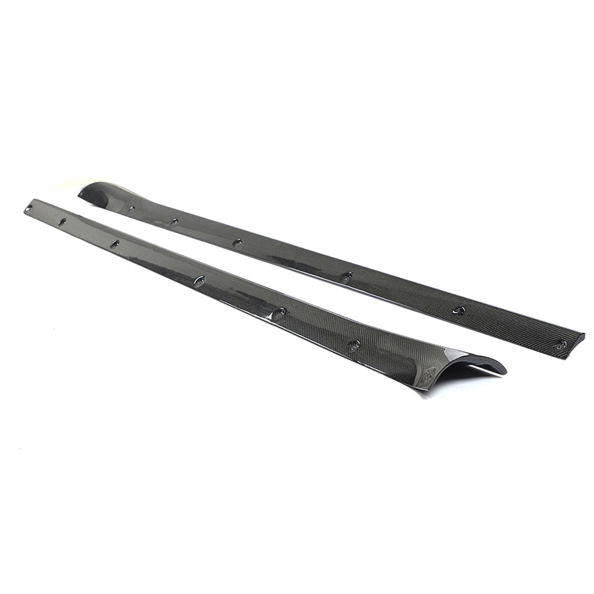 2021-2025 Tesla Model S Gloss Black Revozport Side Skirts Carbon Fiber