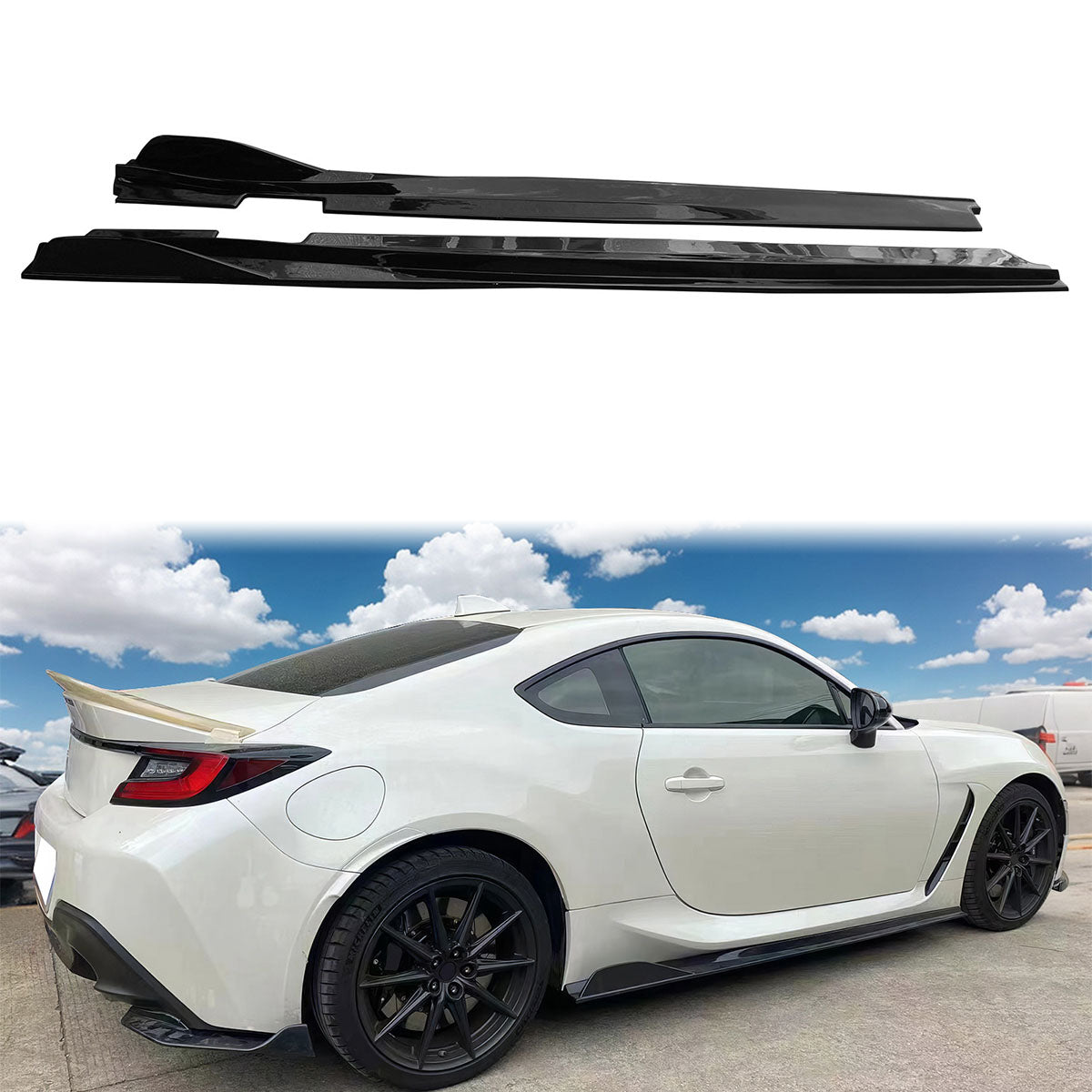 2022-2025 Toyota GR86 & Subaru BRZ IKON V2 Side Skirts Gloss Black ABS